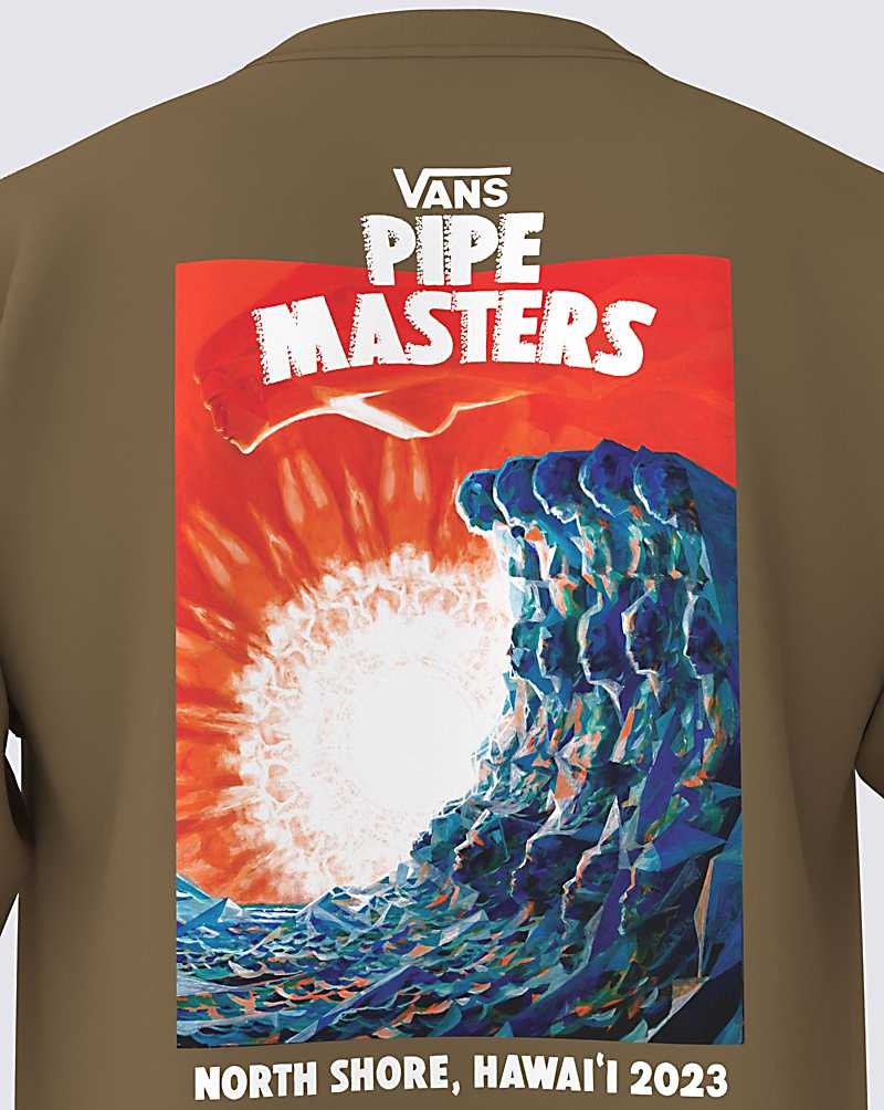 Vans 2023 Pipe Masters Poster Long Sleeve Tişört Erkek Kahverengi | Türkiye YPR986354