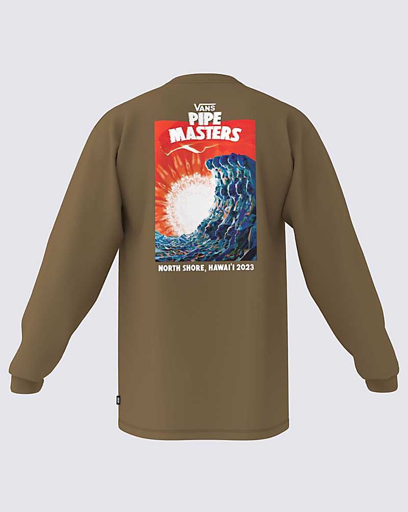 Vans 2023 Pipe Masters Poster Long Sleeve Tişört Erkek Kahverengi | Türkiye YPR986354