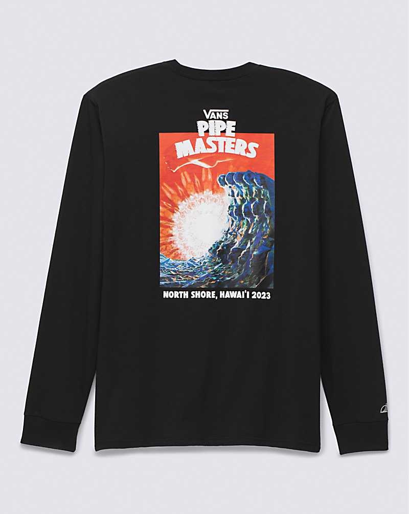 Vans 2023 Pipe Masters Poster Long Sleeve Tişört Erkek Siyah | Türkiye CPN165928