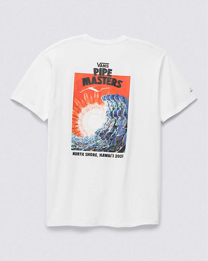 Vans 2023 Pipe Masters Poster Tişört Erkek Beyaz | Türkiye FGV187402