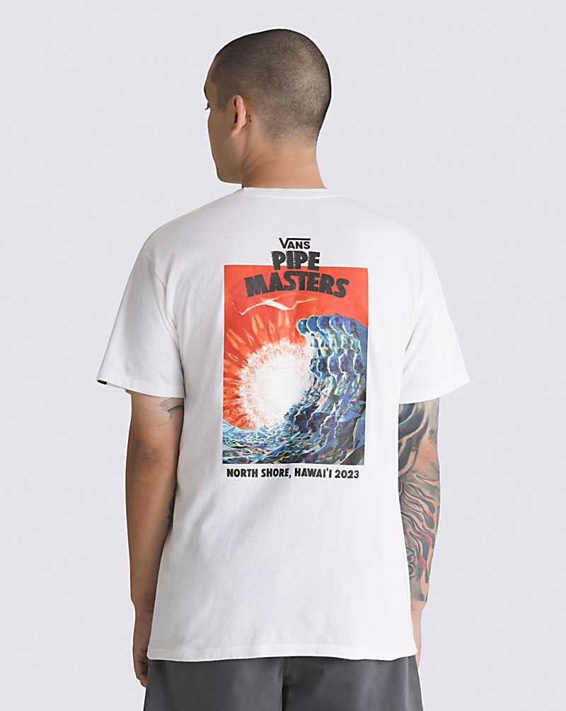 Vans 2023 Pipe Masters Poster Tişört Erkek Beyaz | Türkiye FGV187402