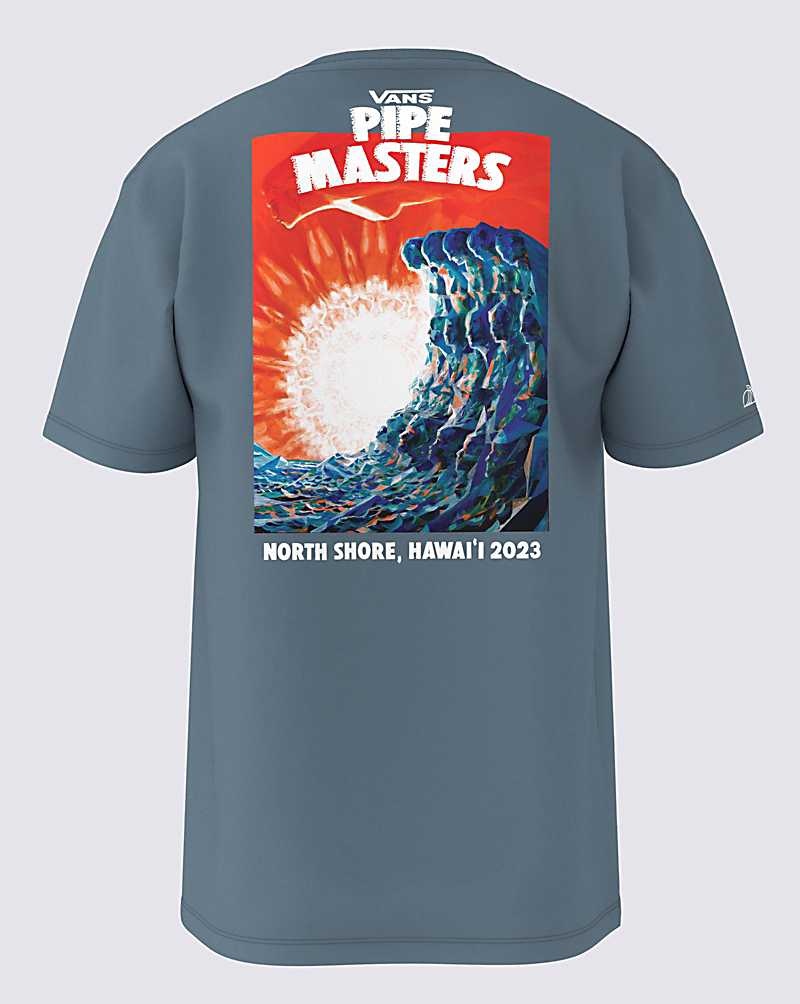 Vans 2023 Pipe Masters Poster Tişört Erkek Mavi | Türkiye MXV689275