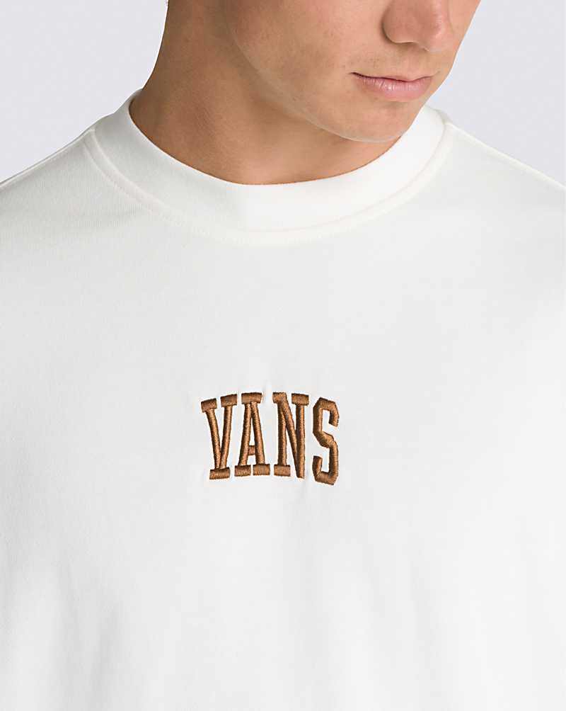 Vans Arch Loose Crew Sweatshirt Erkek Beyaz | Türkiye QUA017965