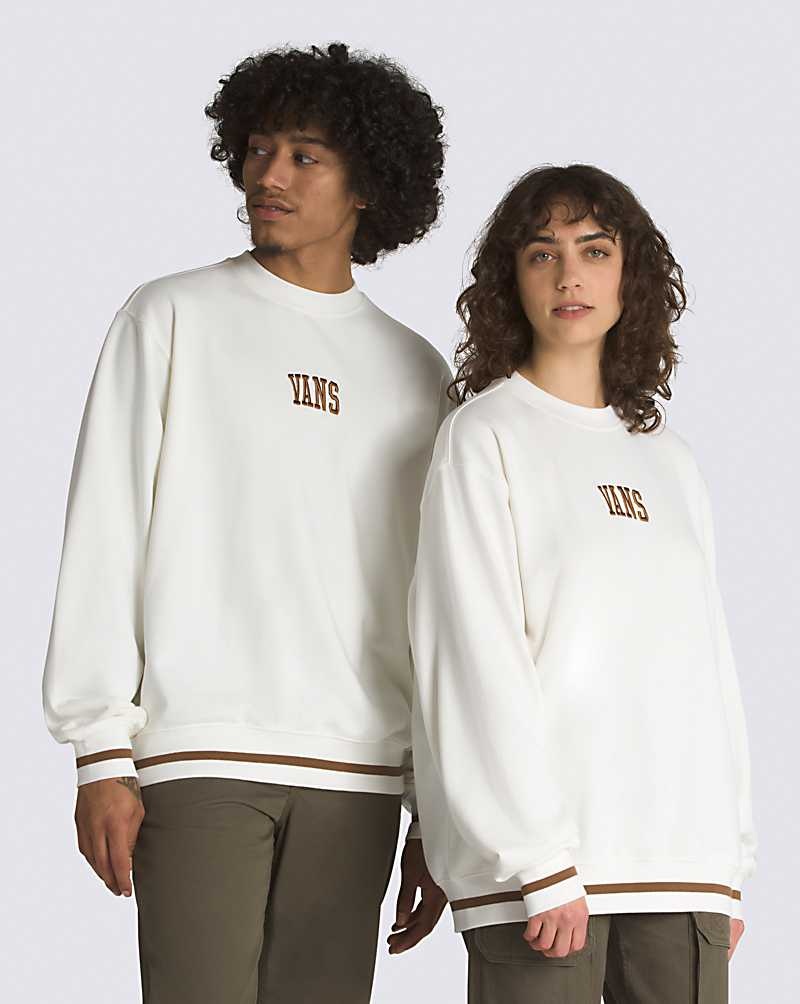 Vans Arch Loose Crew Sweatshirt Erkek Beyaz | Türkiye QUA017965