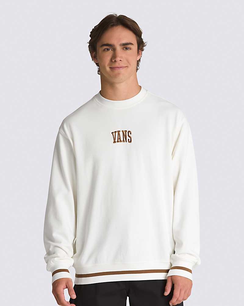 Vans Arch Loose Crew Sweatshirt Erkek Beyaz | Türkiye QUA017965