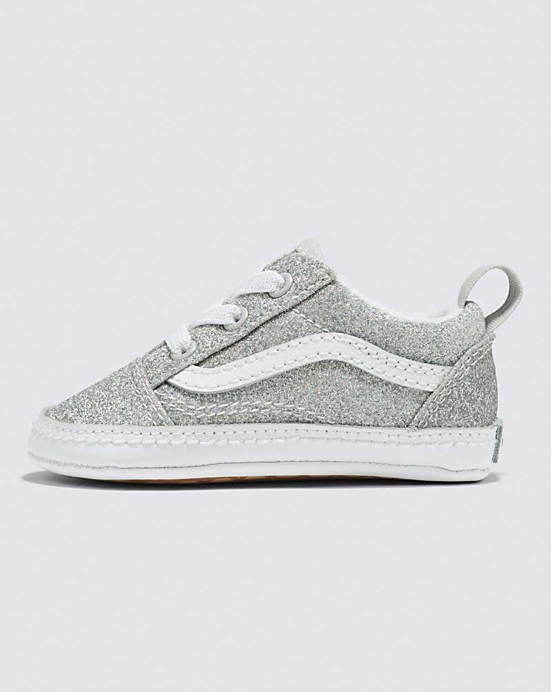 Vans Bebek Old Skool Crib Glitter Ayakkabı Çocuk Gümüş | Türkiye WIY706129