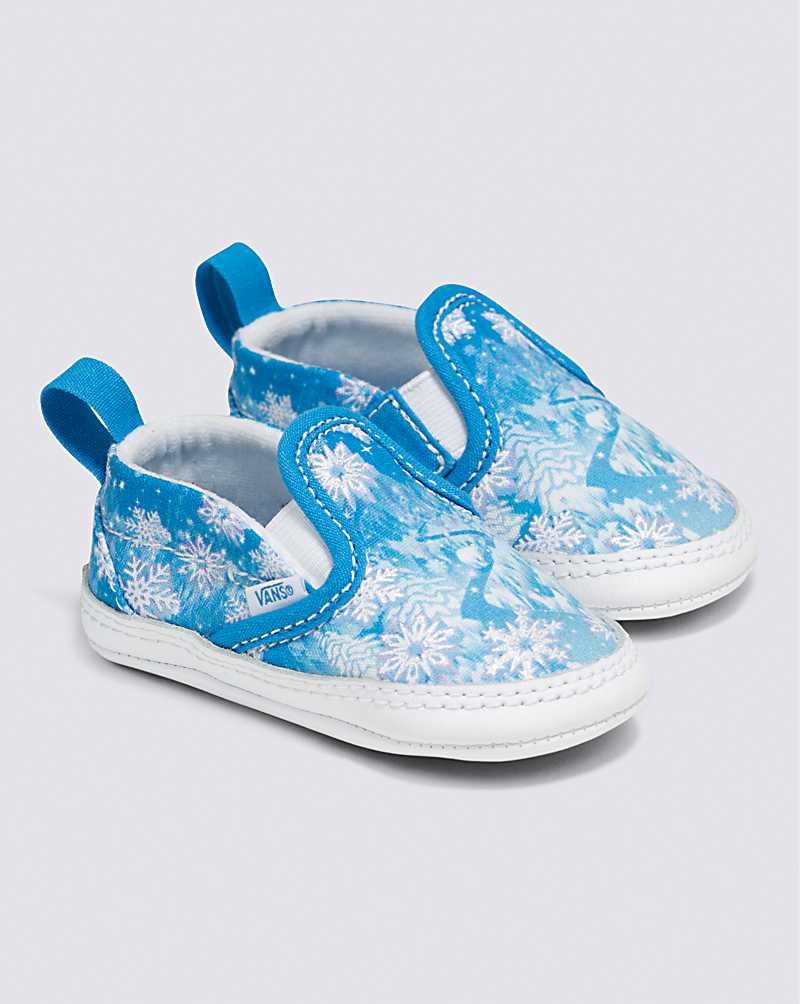 Vans Bebek Slip-On V Crib Ayakkabı Çocuk Mavi Beyaz | Türkiye FYD057984