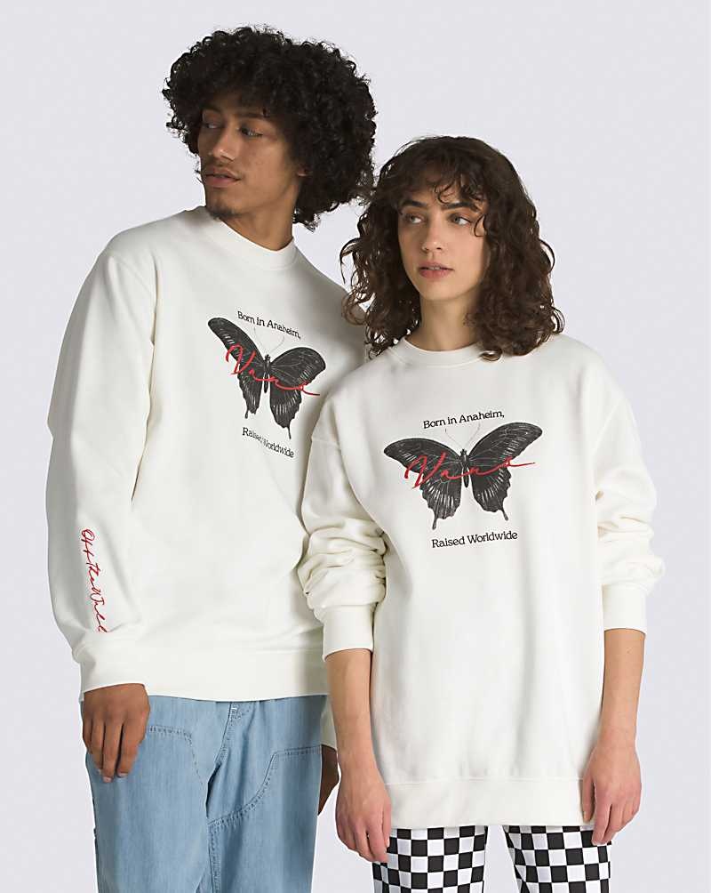 Vans Born In Anaheim Loose Crew Sweatshirt Erkek Beyaz | Türkiye XTR295761