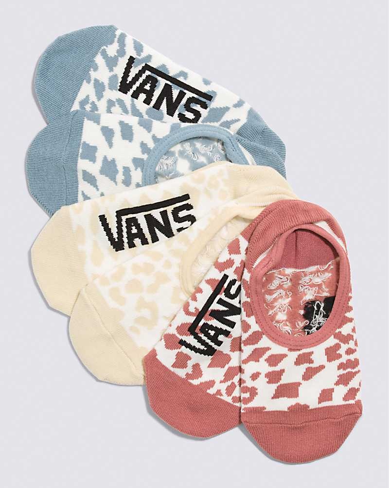 Vans Cheetah Check Canoodle 3-Pack Çorap Kadın Bej Rengi | Türkiye TPF957021