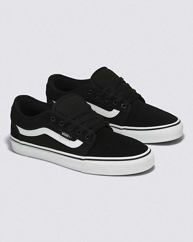 Vans Chukka Low Sidestripe Kaykay Ayakkabısı Kadın Siyah Beyaz | Türkiye XUY901536