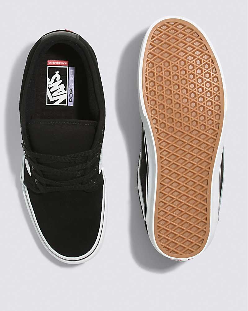 Vans Chukka Low Sidestripe Kaykay Ayakkabısı Kadın Siyah Beyaz | Türkiye XUY901536