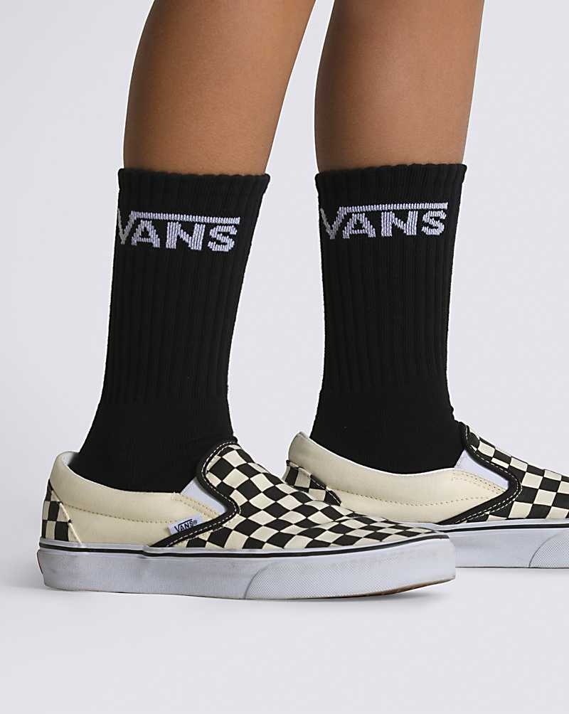 Vans Classic Crew 3-Pack Çorap Çocuk Siyah | Türkiye NKM964381