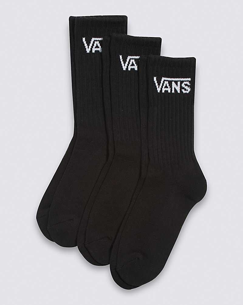 Vans Classic Crew 3-Pack Çorap Çocuk Siyah | Türkiye NKM964381