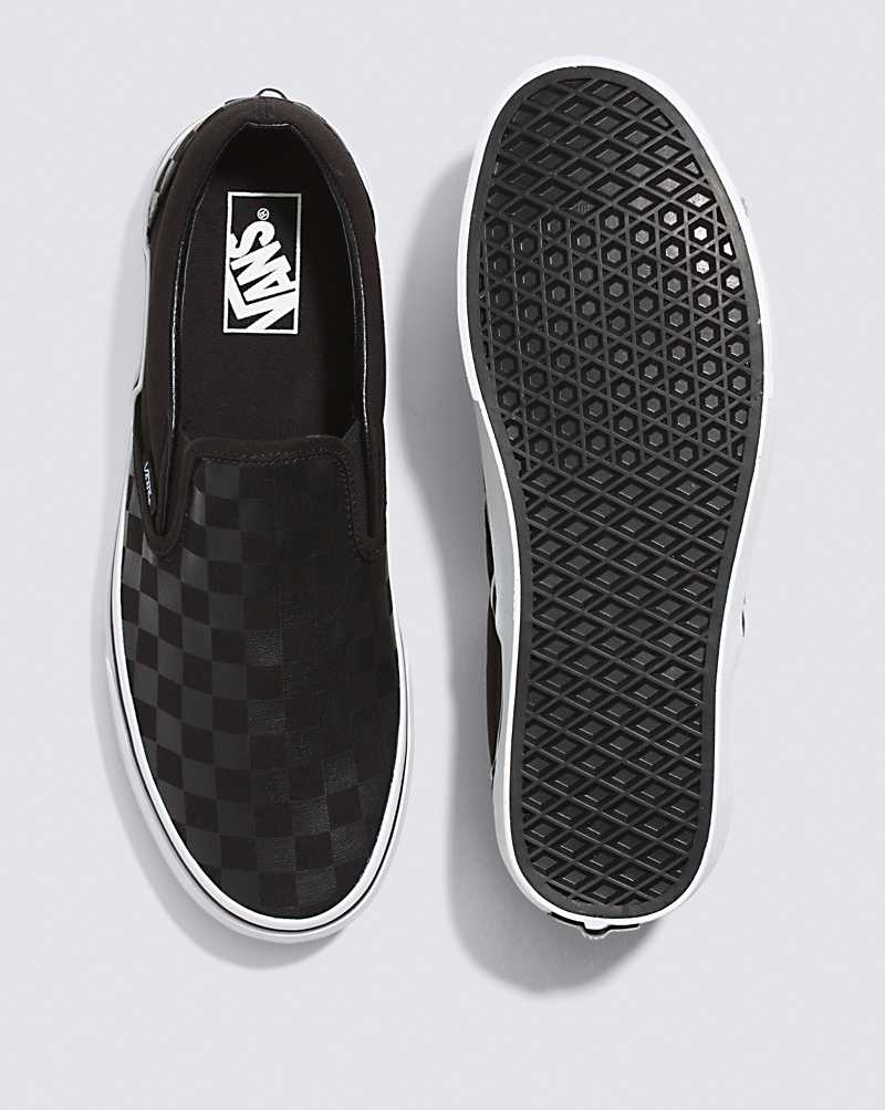 Vans Classic Slip-On Checkerboard Ayakkabı Erkek Siyah | Türkiye DBR472901