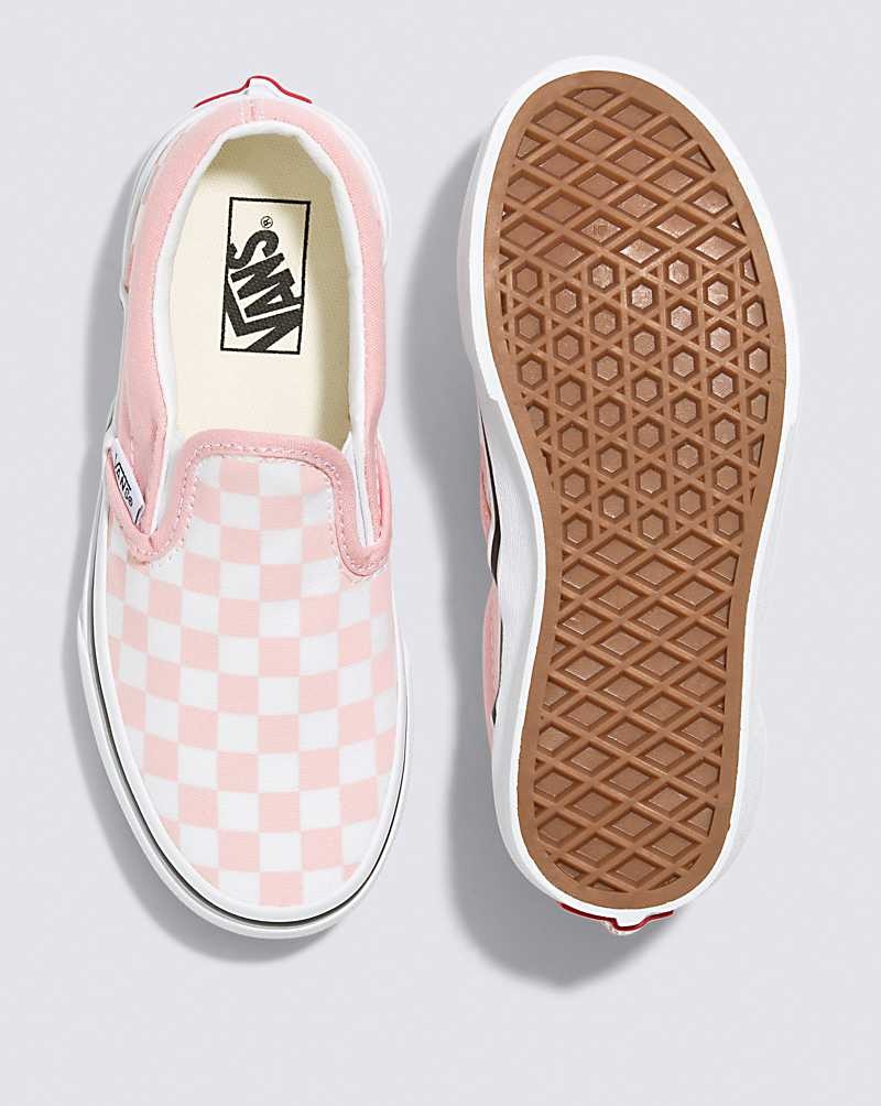 Vans Classic Slip-On Checkerboard Ayakkabı Çocuk Pembe Beyaz | Türkiye MWI276439