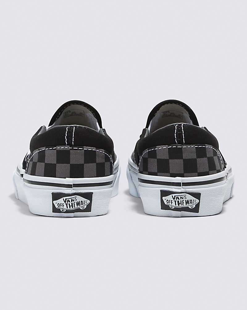 Vans Classic Slip-On Checkerboard Ayakkabı Çocuk Siyah Gri | Türkiye AYE290371