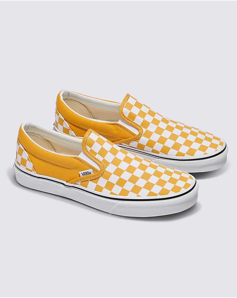 Vans Classic Slip-On Checkerboard Ayakkabı Kadın Sarı | Türkiye MAN542360