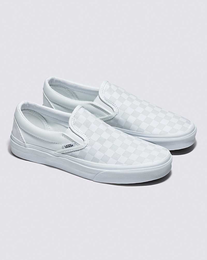 Vans Classic Slip-On Checkerboard Ayakkabı Kadın Beyaz | Türkiye XDR763540