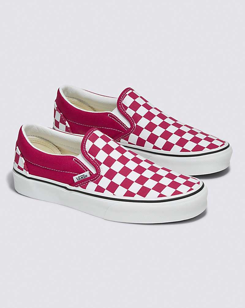 Vans Classic Slip-On Checkerboard Ayakkabı Kadın Kırmızı | Türkiye TRZ953172