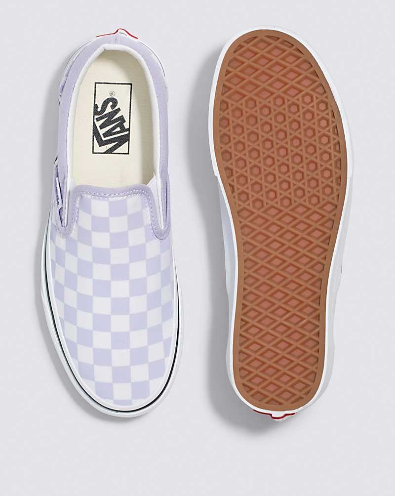 Vans Classic Slip-On Checkerboard Ayakkabı Kadın Mor | Türkiye SWJ398142