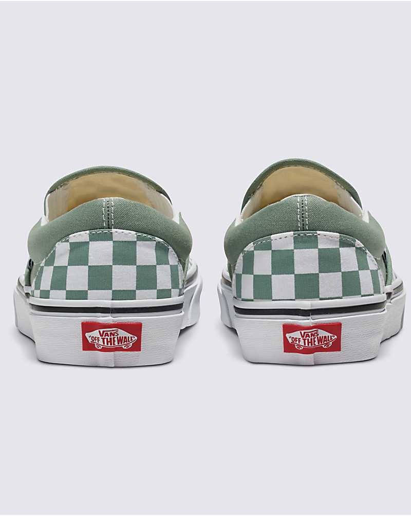 Vans Classic Slip-On Checkerboard Ayakkabı Kadın Yeşil | Türkiye ATV985741