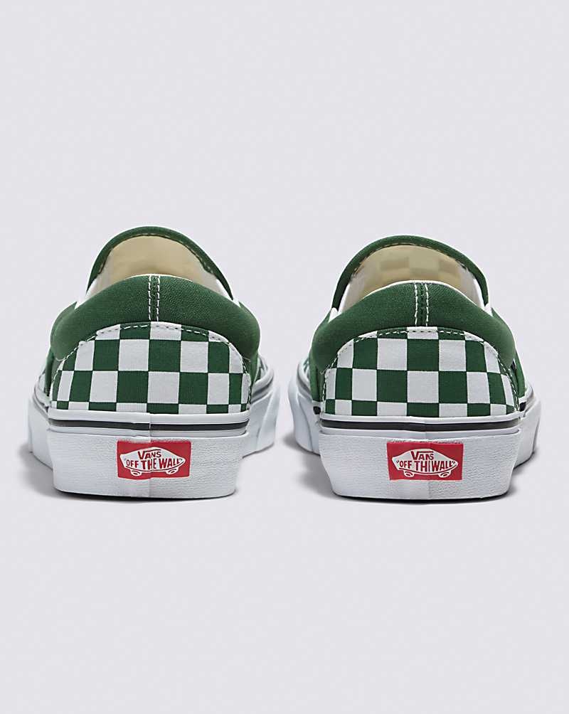 Vans Classic Slip-On Checkerboard Ayakkabı Kadın Yeşil | Türkiye EGB927301