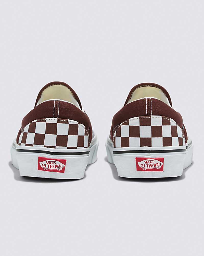 Vans Classic Slip-On Checkerboard Ayakkabı Kadın Çikolata | Türkiye THD259304