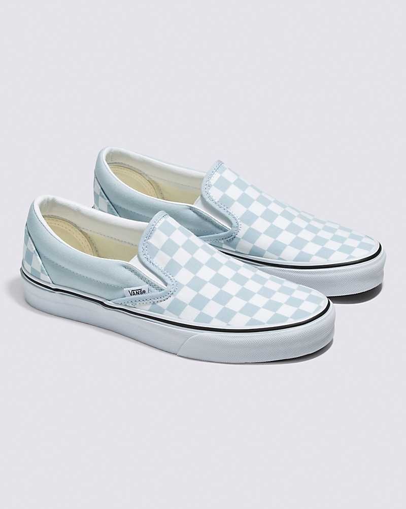 Vans Classic Slip-On Checkerboard Ayakkabı Kadın Mavi Beyaz | Türkiye UTF125687