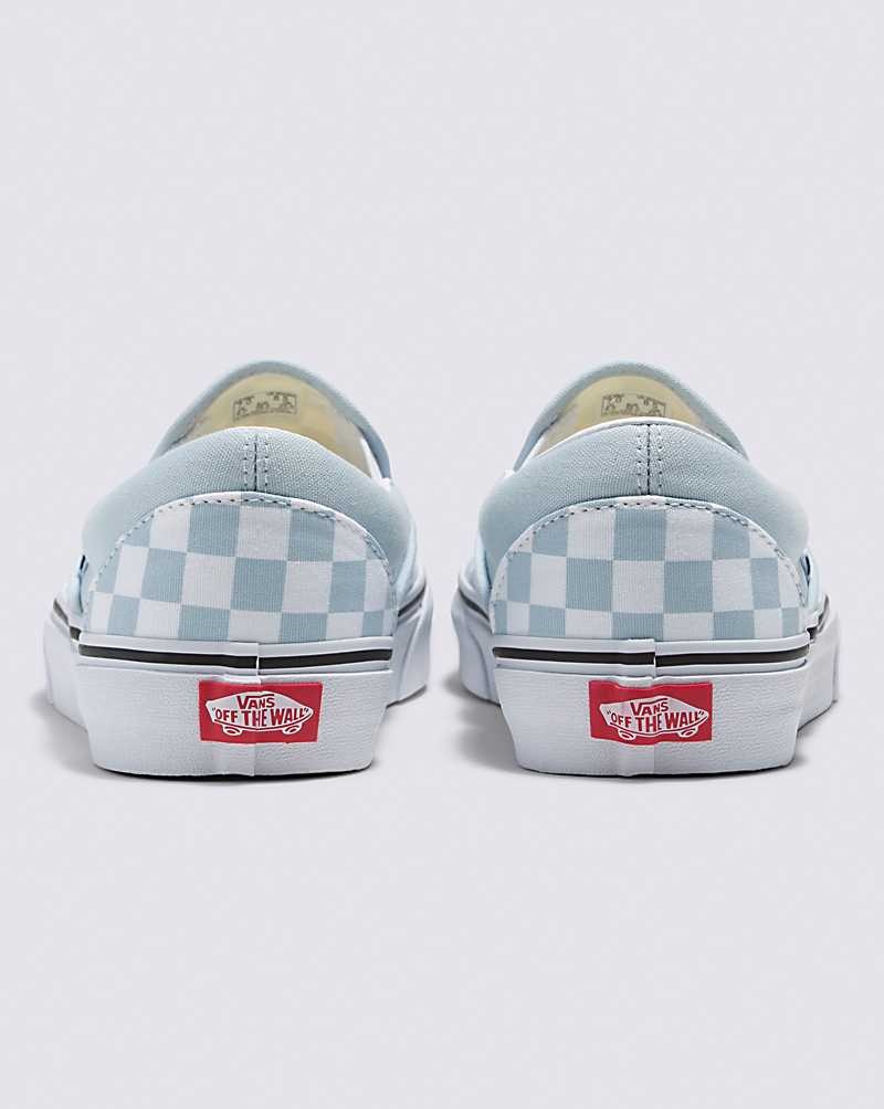 Vans Classic Slip-On Checkerboard Ayakkabı Kadın Mavi Beyaz | Türkiye UTF125687