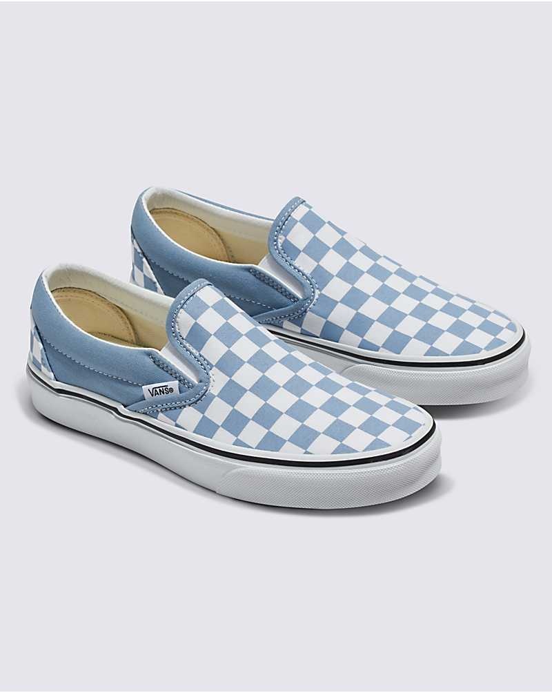 Vans Classic Slip-On Checkerboard Ayakkabı Kadın Mavi | Türkiye OQD296384