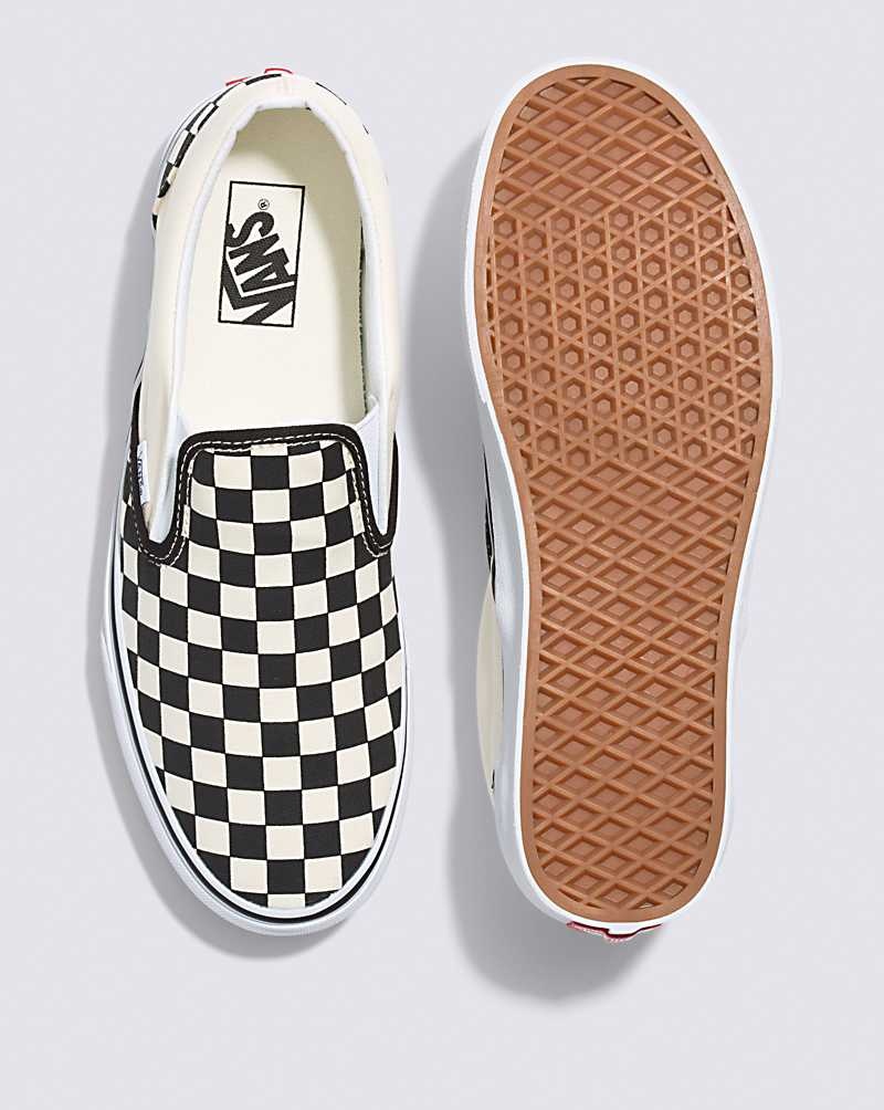 Vans Classic Slip-On Checkerboard Ayakkabı Kadın Siyah Beyaz | Türkiye VLW376049