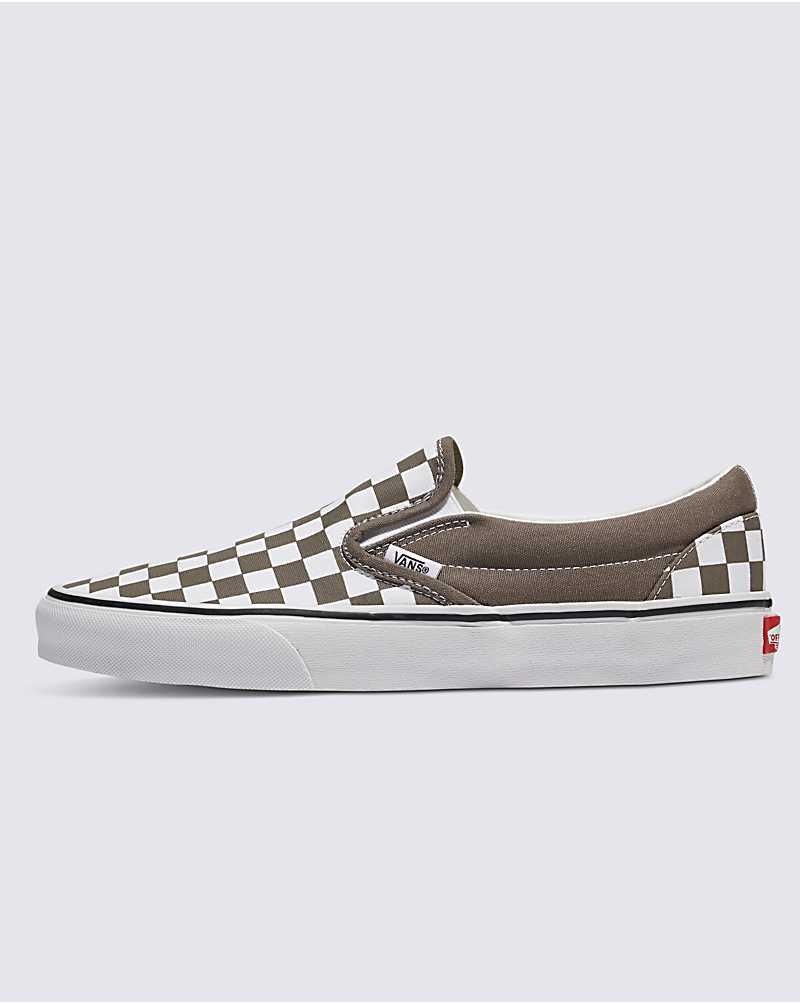 Vans Classic Slip-On Checkerboard Ayakkabı Erkek Haki | Türkiye IXT943865