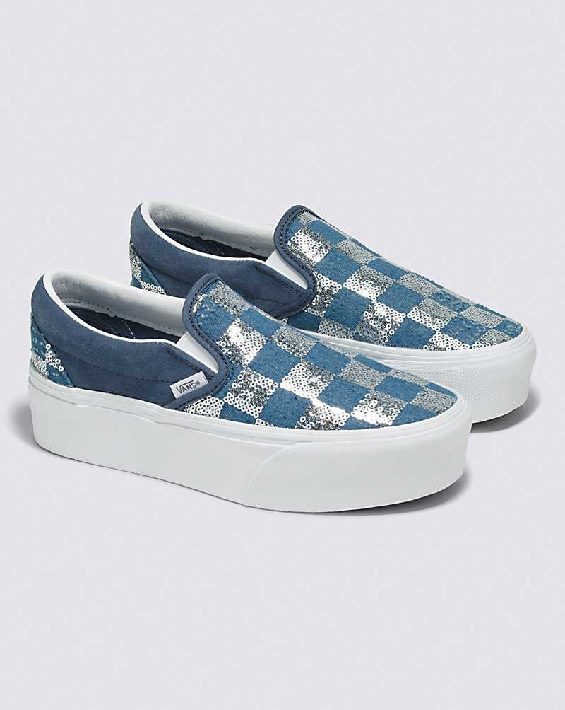 Vans Classic Slip-On Stackform Ayakkabı Kadın Indigo | Türkiye VNT257409