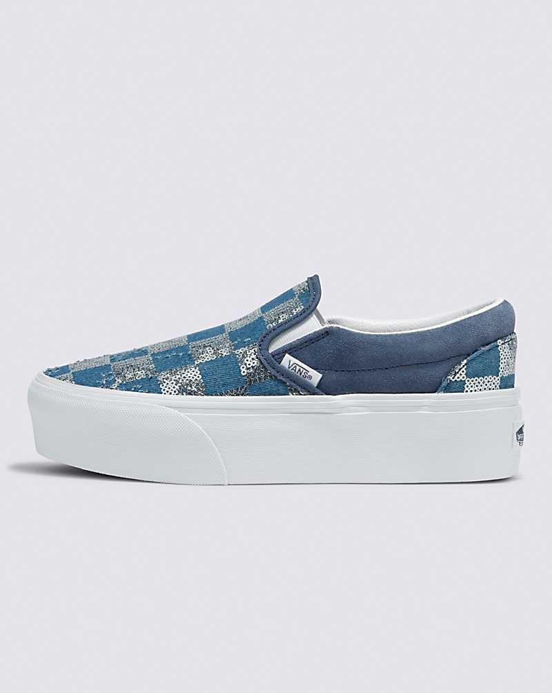 Vans Classic Slip-On Stackform Ayakkabı Kadın Indigo | Türkiye VNT257409