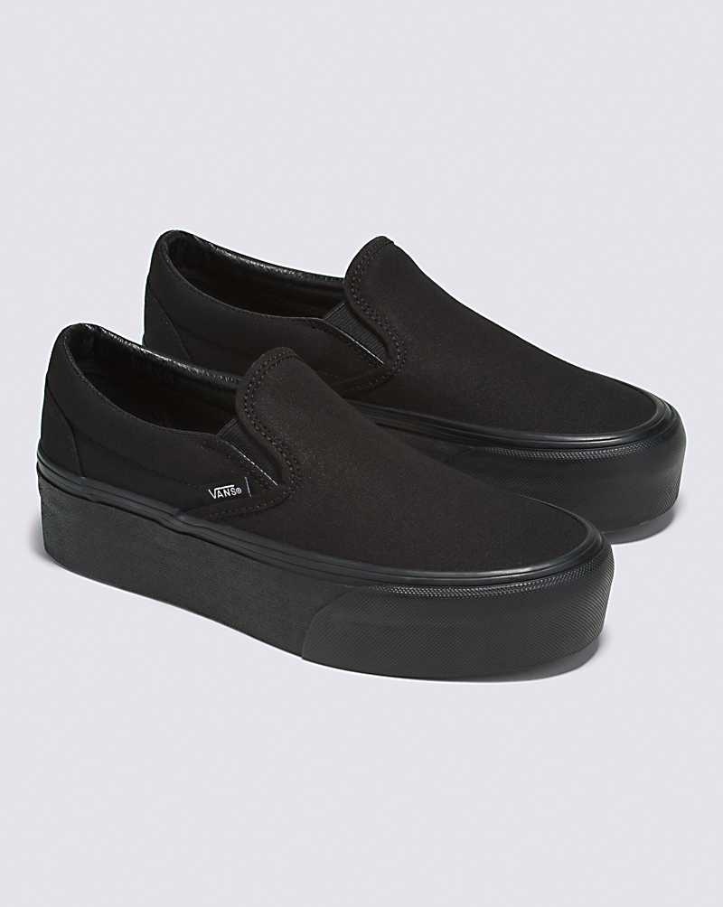 Vans Classic Slip-On Stackform Kanvas Ayakkabı Kadın Siyah | Türkiye QHX568721