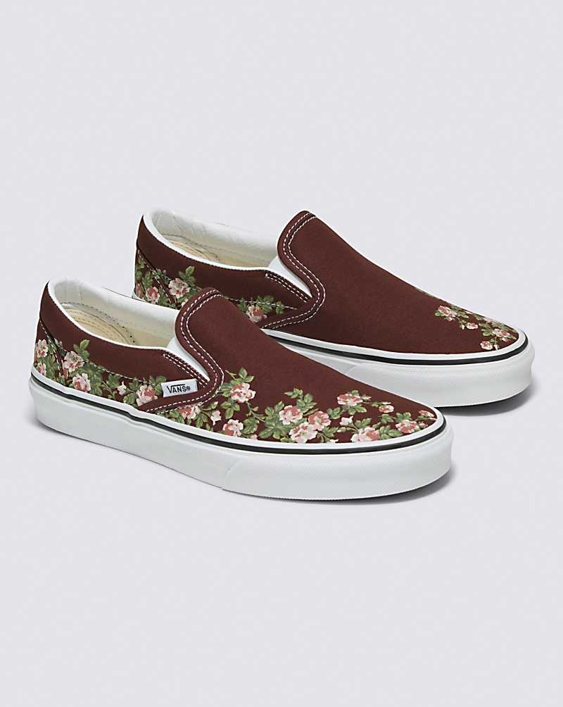 Vans Classic Slip-On Wallflower Floral Ayakkabı Kadın Çikolata | Türkiye WAL594671