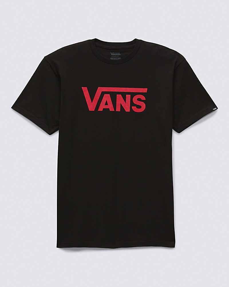 Vans Classic Tişört Erkek Siyah Kırmızı | Türkiye HRC125493