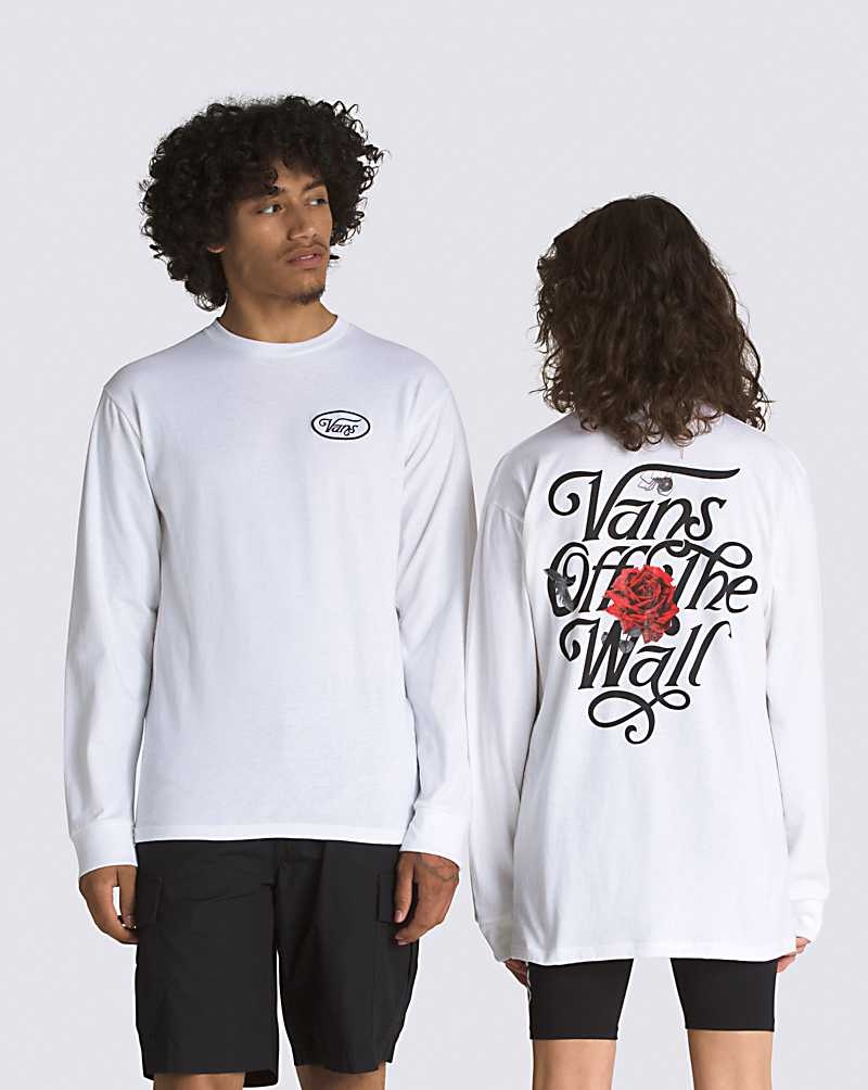 Vans Composite Rose Long Sleeve Tişört Erkek Beyaz | Türkiye HGC416025