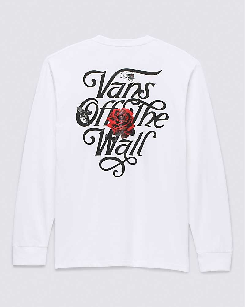 Vans Composite Rose Long Sleeve Tişört Erkek Beyaz | Türkiye HGC416025