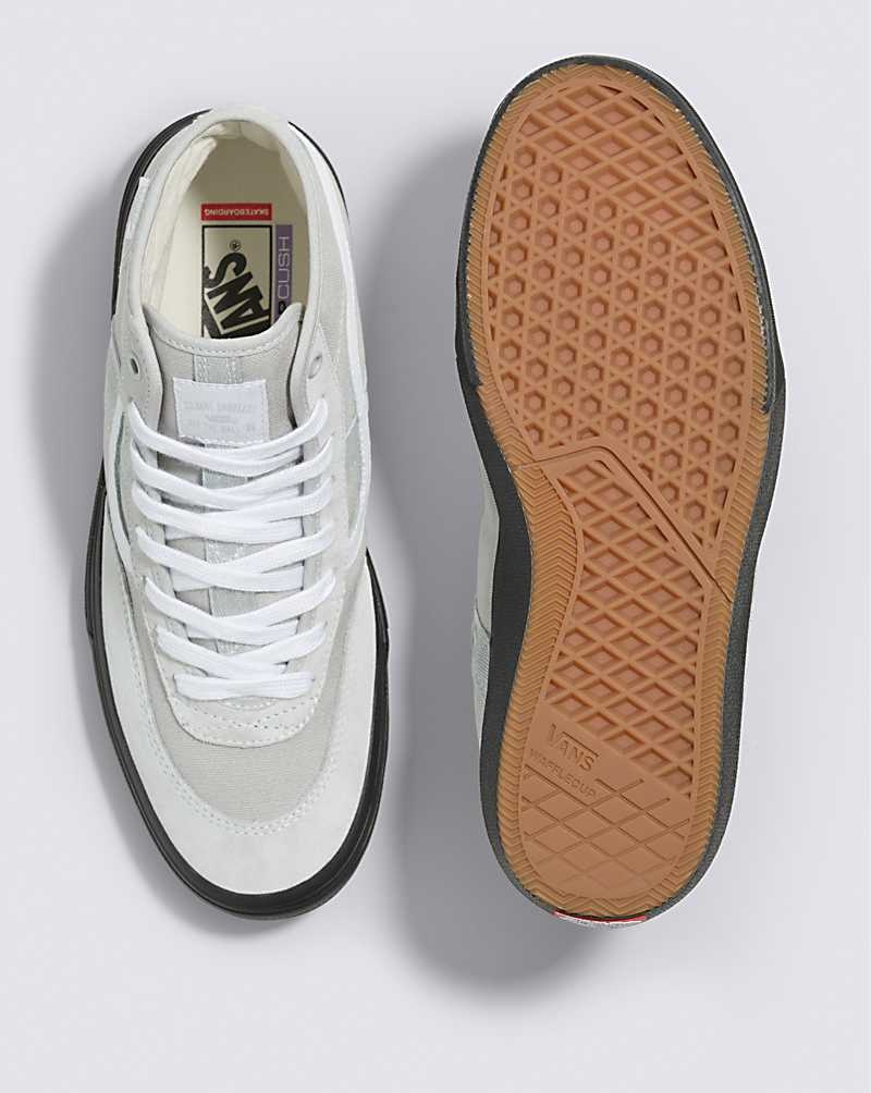 Vans Crockett High Kaykay Ayakkabısı Kadın Açık Gri Siyah | Türkiye MRV329584