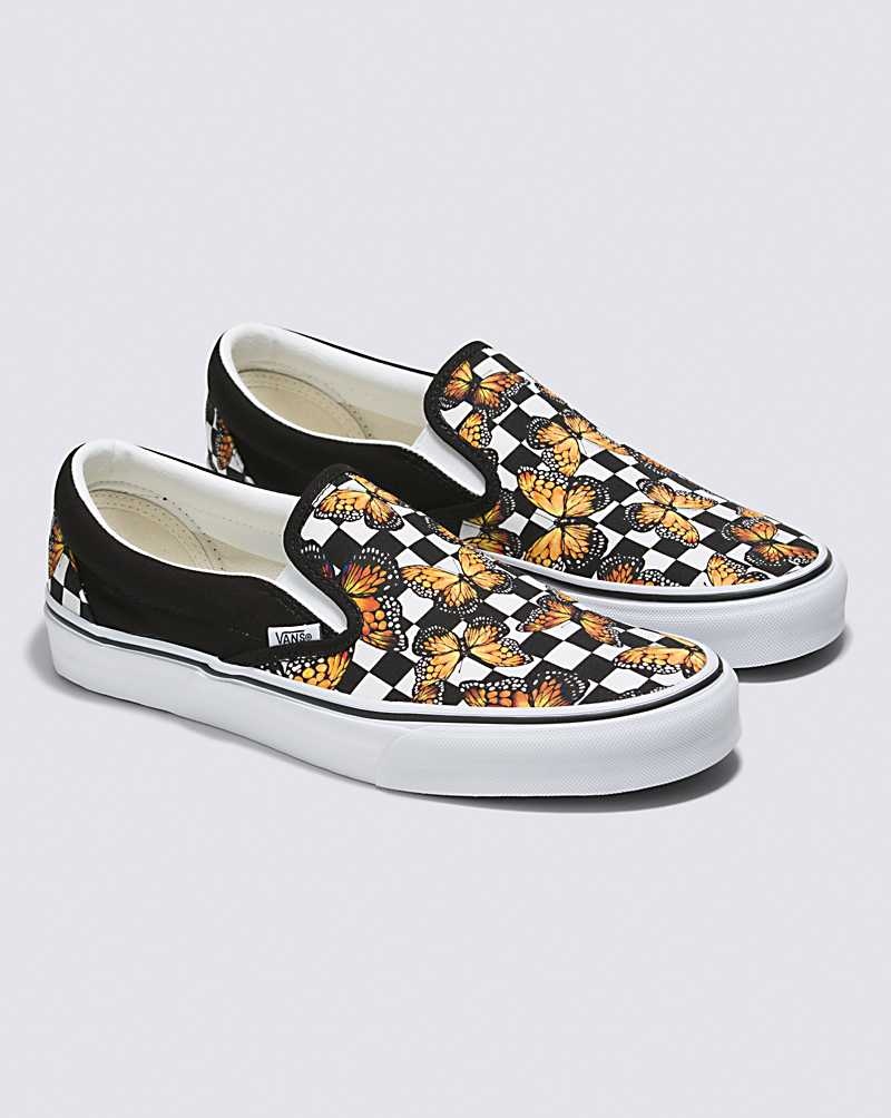 Vans Customs Butterfly Checkerboard Slip-On Ayakkabı Kadın Renkli | Türkiye NHO219546