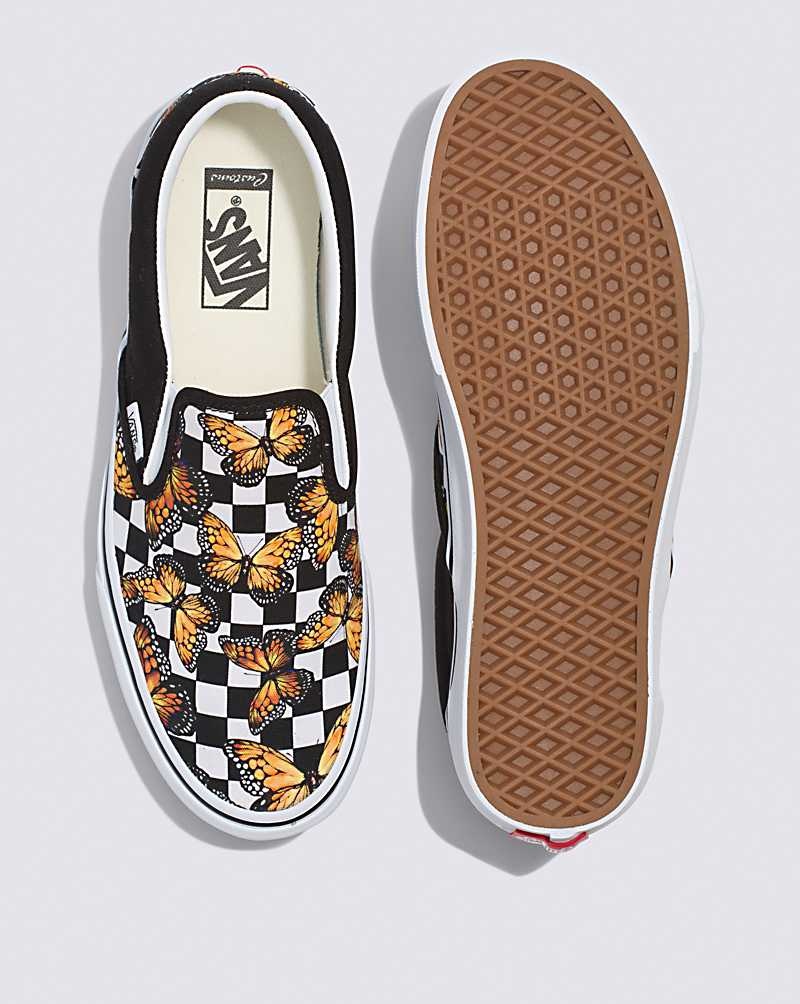 Vans Customs Butterfly Checkerboard Slip-On Ayakkabı Kadın Renkli | Türkiye NHO219546