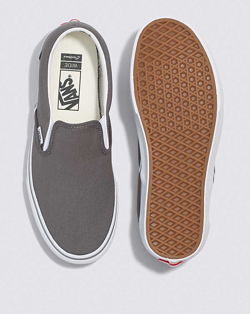 Vans Customs Charcoal Slip-On Geniş Ayakkabı Erkek Gri | Türkiye MJB091574