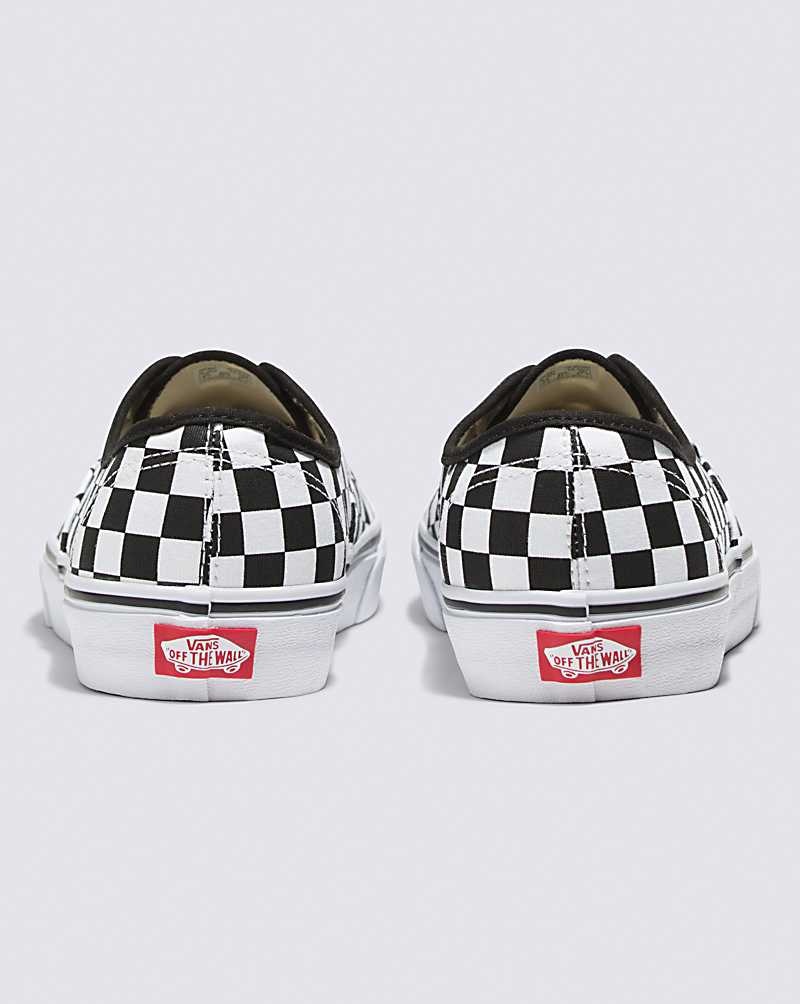 Vans Customs Checkerboard Authentic Geniş Ayakkabı Erkek Siyah Beyaz | Türkiye HRX491023