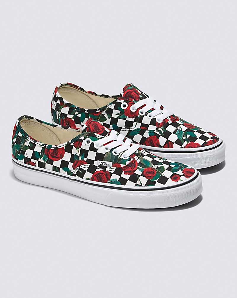 Vans Customs Checkerboard Roses Authentic Ayakkabı Erkek Renkli | Türkiye EYW805317