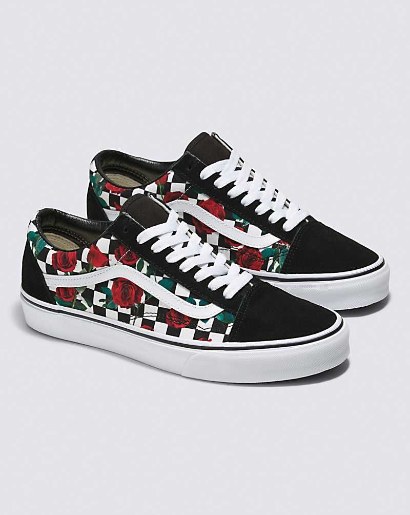 Vans Customs Checkerboard Roses Old Skool Ayakkabı Erkek Renkli | Türkiye XCS617329