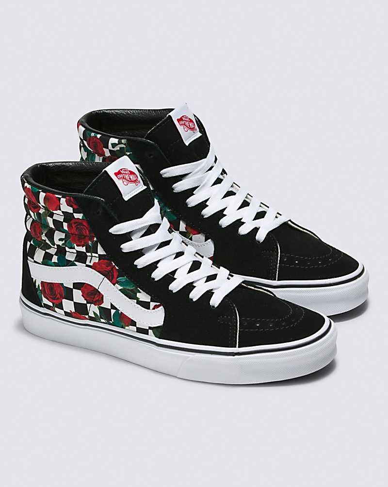 Vans Customs Checkerboard Roses Sk8-Hi Ayakkabı Kadın Renkli | Türkiye JGK095142