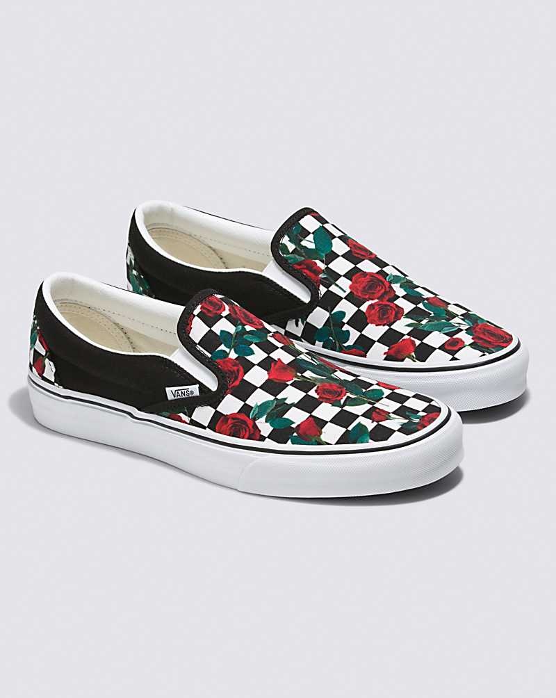 Vans Customs Checkerboard Roses Slip-On Ayakkabı Kadın Renkli | Türkiye APB495281