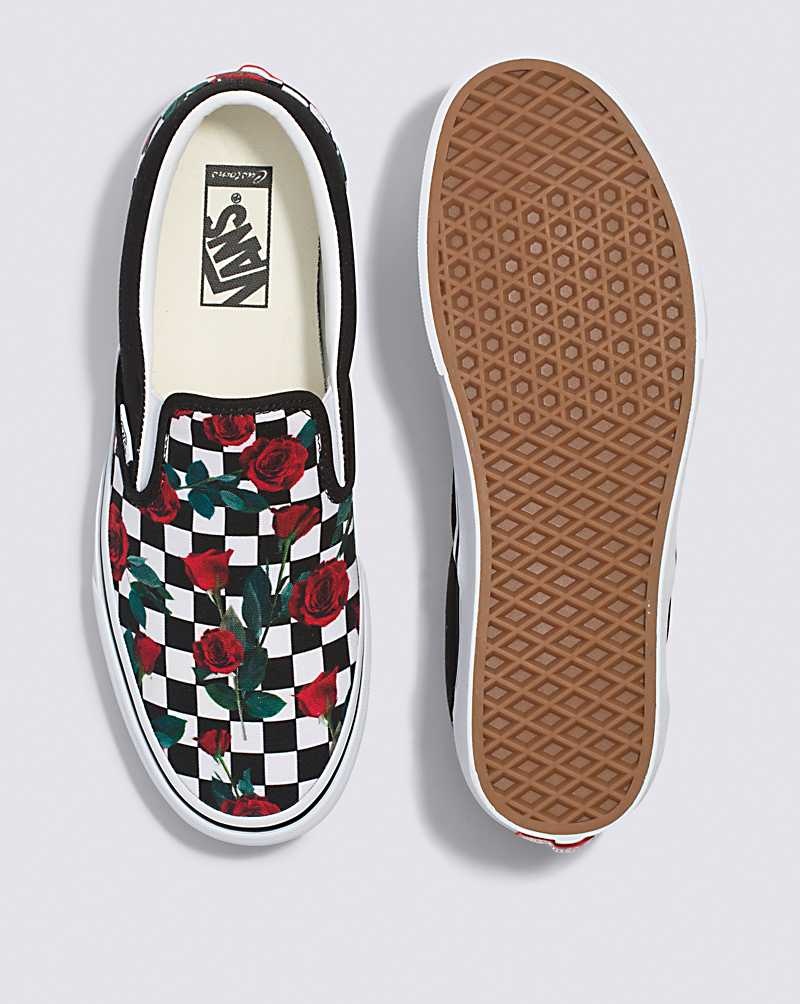 Vans Customs Checkerboard Roses Slip-On Ayakkabı Kadın Renkli | Türkiye APB495281