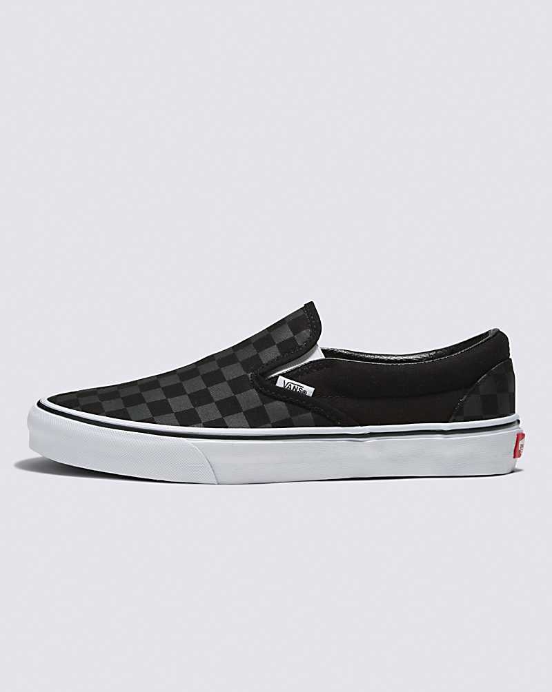 Vans Customs Checkerboard Slip-On Geniş Ayakkabı Erkek Siyah | Türkiye NUC916427